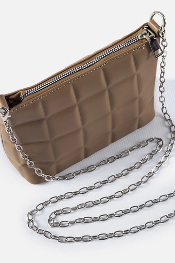 Bolsa acolchoada bege com... 2
