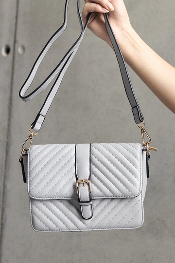 Bolsa mensageiro Virgilio cinza acolchoada