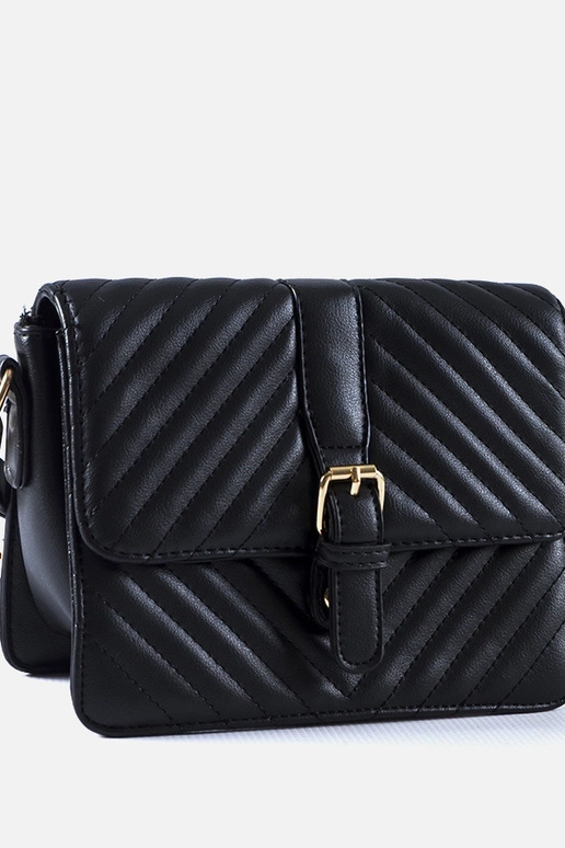 Bolsa tiracolo Virgilio preta acolchoada