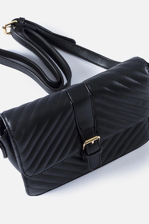 Bolsa tiracolo Virgilio preta acolchoada