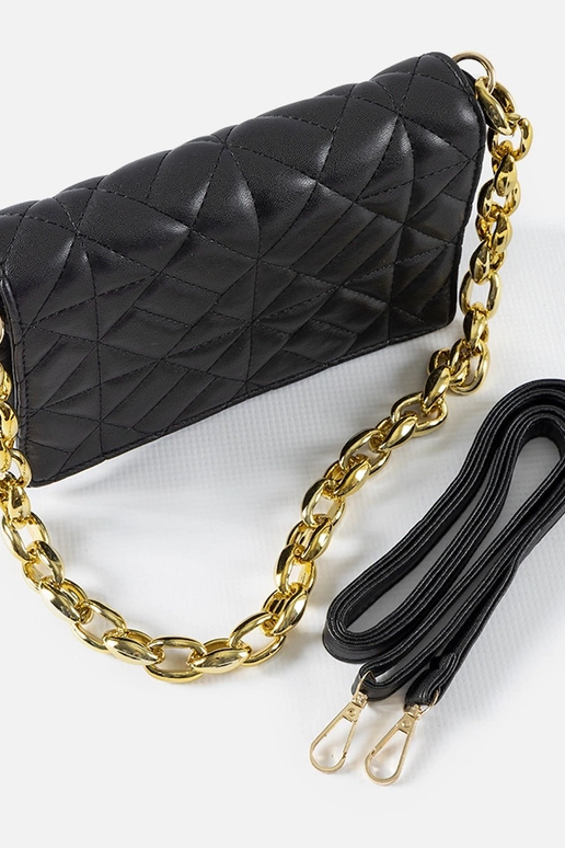 Bolsa de Ombro Bergama Acolchoada Preta