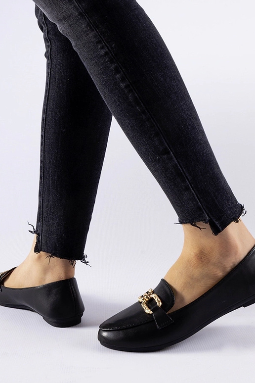 Mocassim preto com fivela Sovera