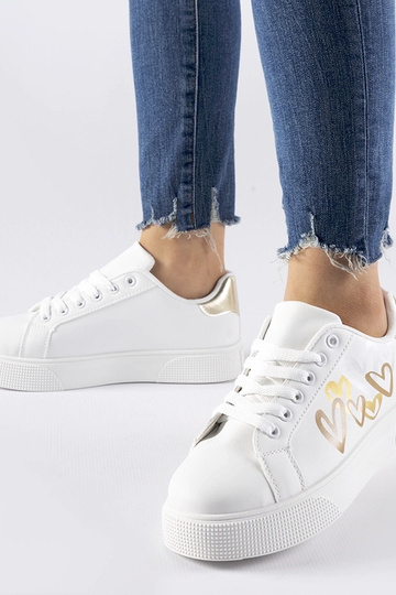 Tênis plataforma Montclair branco e dourado 2