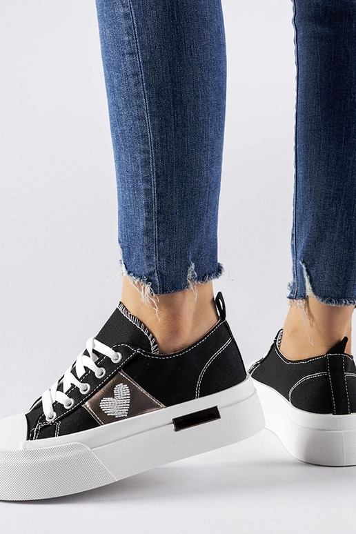 Tênis plataforma Lawton preto e prata