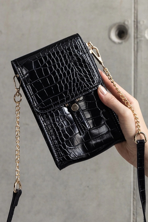 Bolsa preta decorada com relevo Decatur