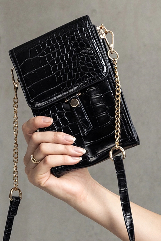 Bolsa preta decorada com relevo Decatur