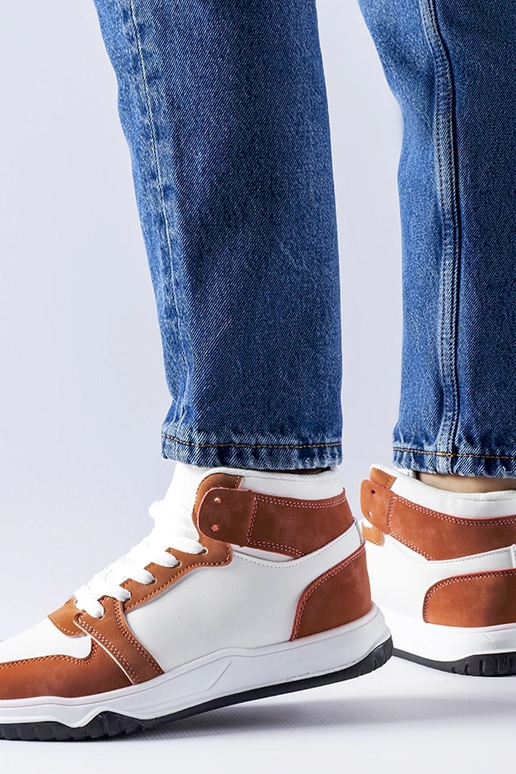 Tênis branco e marrom ankle Elizabeth