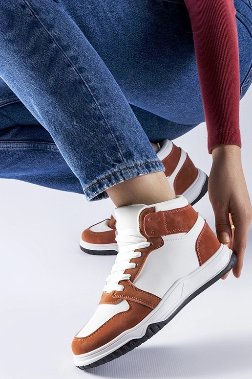 Tênis branco e marrom ankle Elizabeth