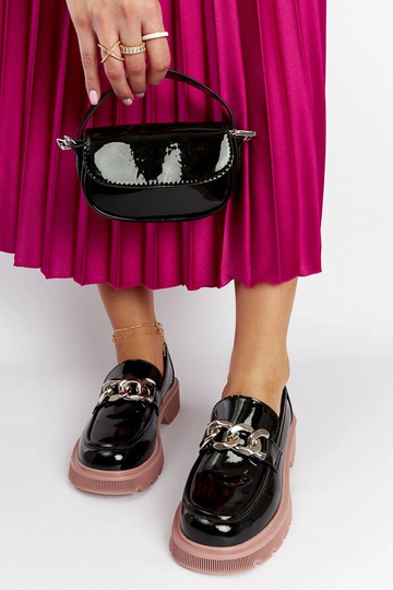 Mocassim de couro preto GOE LL2N4039 2