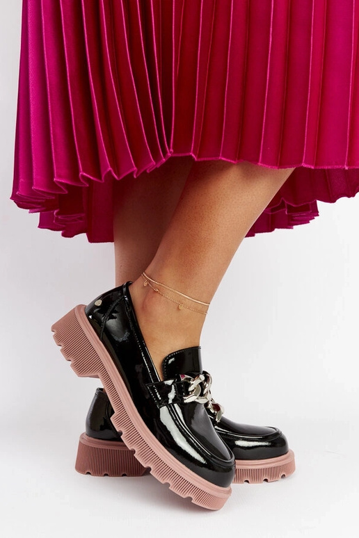 Mocassim de couro preto GOE LL2N4039