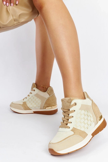 Tênis Wedge Bege Castanho 2