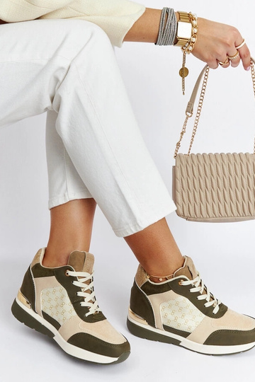 Tênis Wedge Castanho Verde