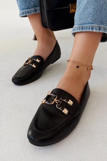 Mocassins pretos Comerio Buckle