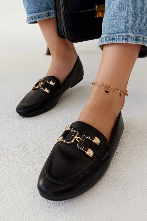 Mocassins pretos Comerio Buckle