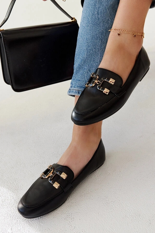 Mocassins pretos Comerio Buckle