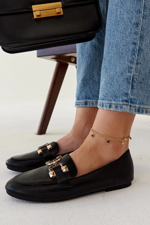 Mocassins pretos Comerio Buckle