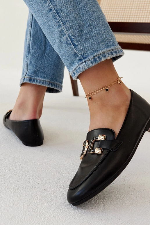 Mocassins pretos Comerio Buckle