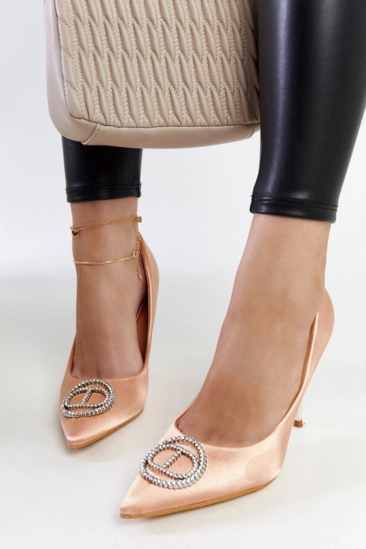 Salto alto zircônia rosa claro Elife