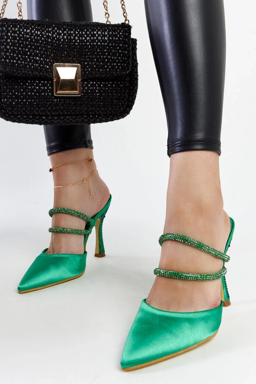 Mule Raffaelina verde salto alto