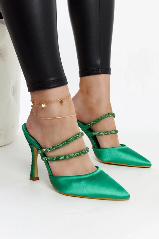 Mule Raffaelina verde salto alto