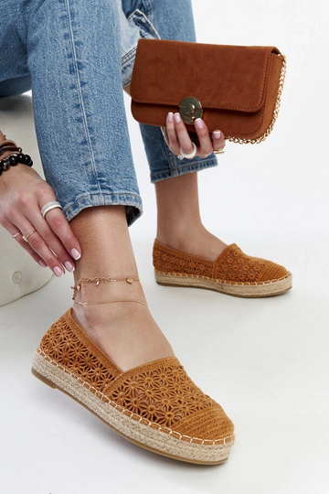 Samra Brown Alpercatas de renda em plataforma
