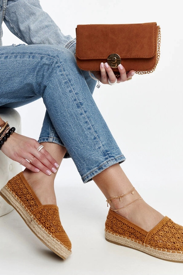 Samra Brown Alpercatas de renda em plataforma 2