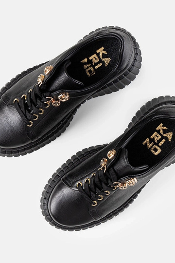 Ténis negros de couro com... 2