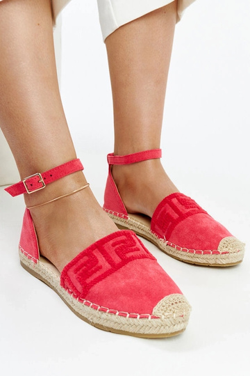 Alpargatas rosa escuro com bordado decorativo Sonja