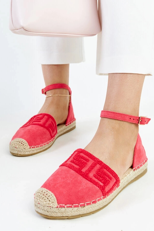 Alpargatas rosa escuro com bordado...