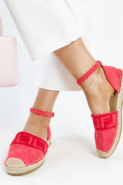 Alpargatas rosa escuro com bordado...