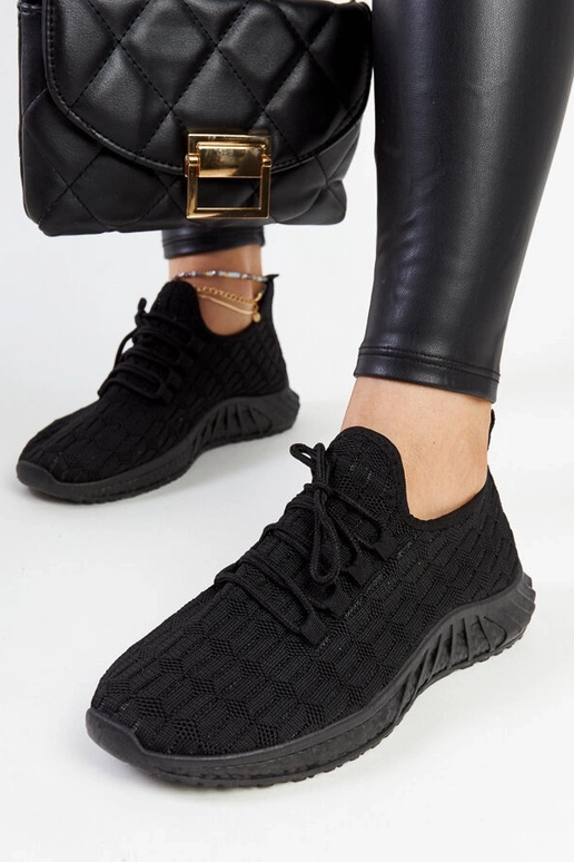 Ténis negros em tecido Milena