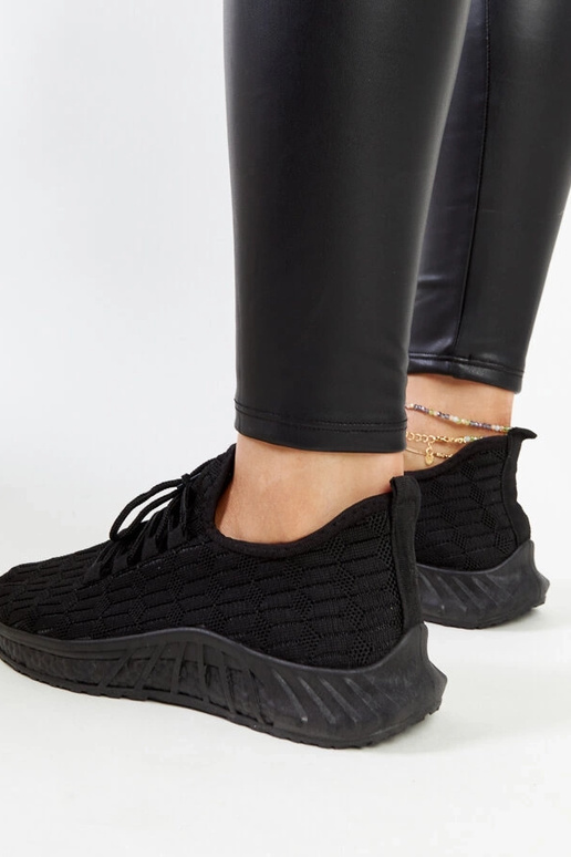 Ténis negros em tecido Milena