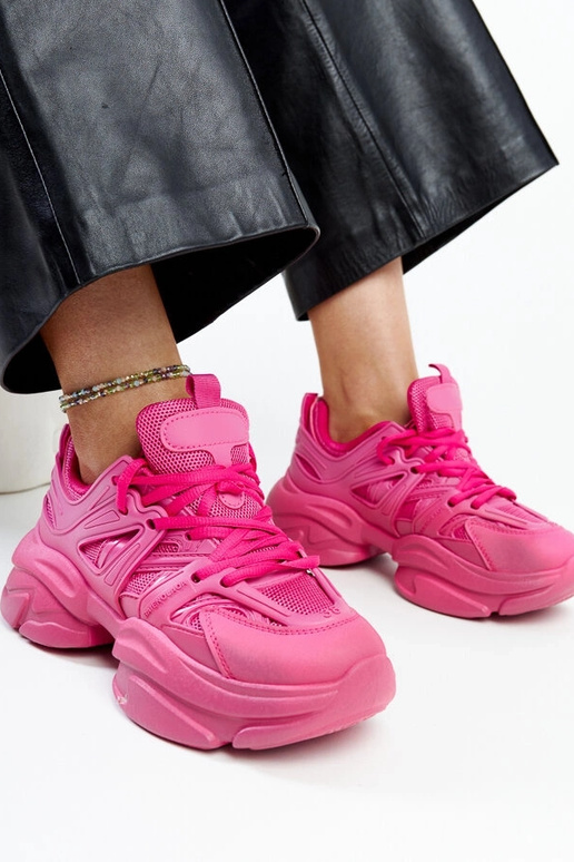 Tênis esportivos Feaven rosa escuro