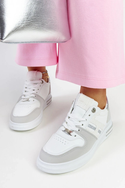 Tênis plataforma Negisti branco e cinza