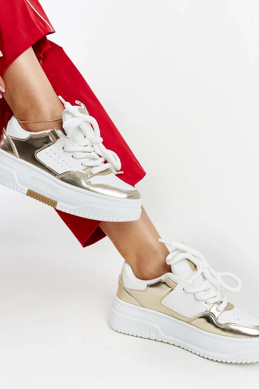 Tênis plataforma alta Farkas branco e...