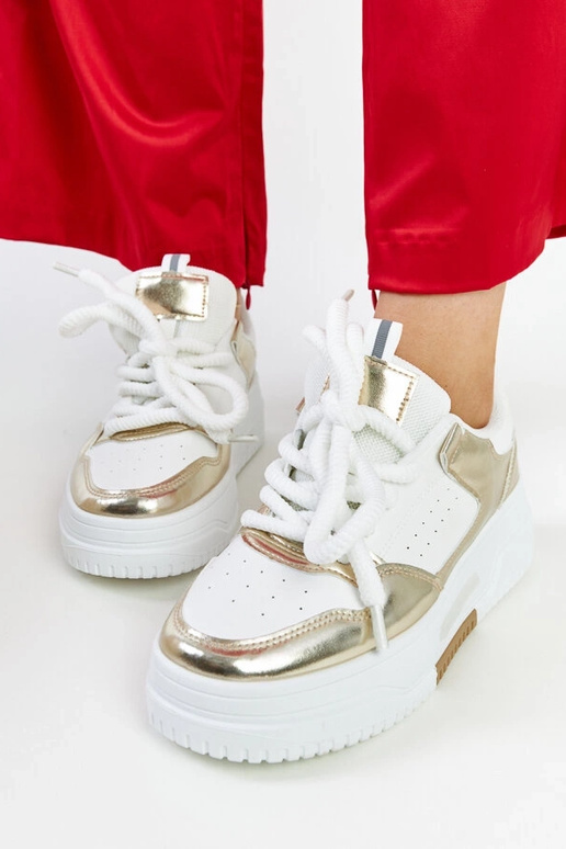 Tênis plataforma alta Farkas branco e...