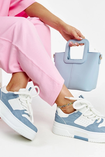 Sneakers na plataforma branco-azul Szekeres 2