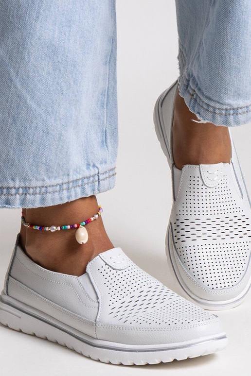 Sapatos de couro cinza claro Vinceza