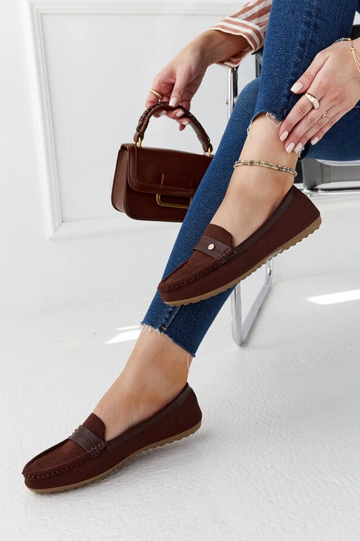 Mocassim de tecido marrom Fombio