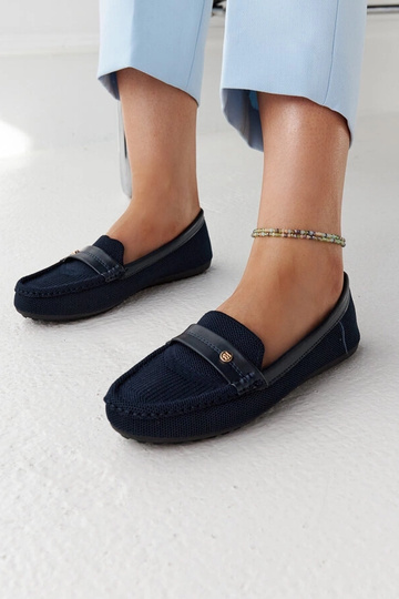 Mocassins de tecido azul marinho Fombio