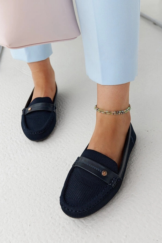 Mocassins de tecido azul marinho Fombio