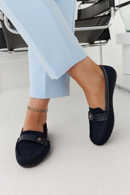 Mocassins de tecido azul marinho Fombio