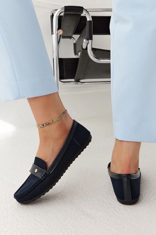 Mocassins de tecido azul marinho Fombio