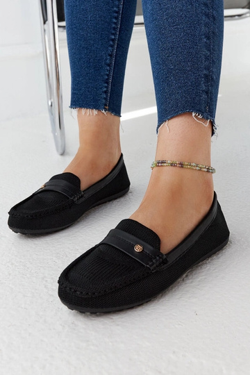 Mocassim Fombio tecido preto