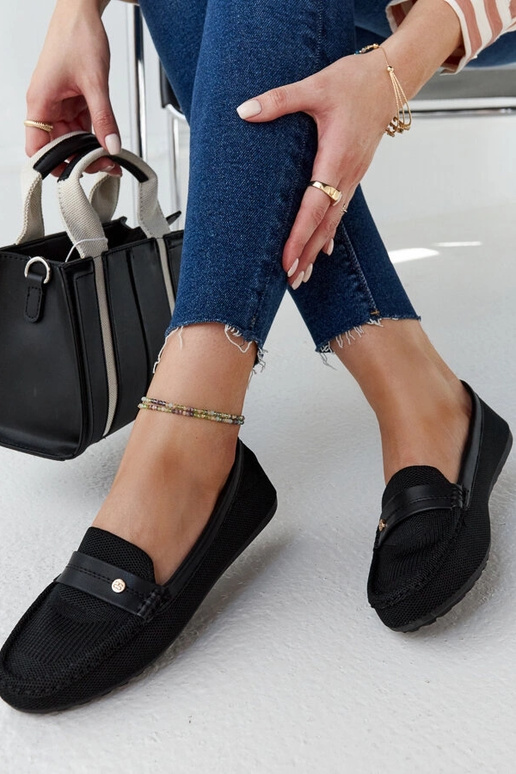 Mocassim Fombio tecido preto