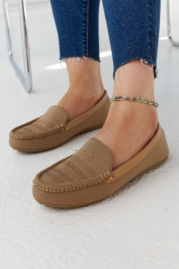 Mocassim de tecido bege Fiammetta