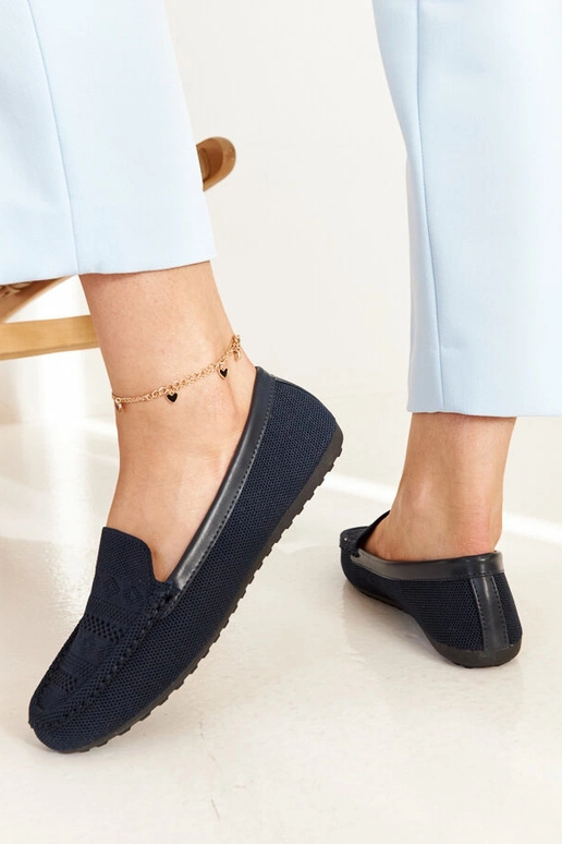 Mocassim de tecido azul marinho...