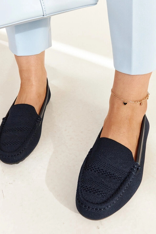 Mocassim de tecido azul marinho...