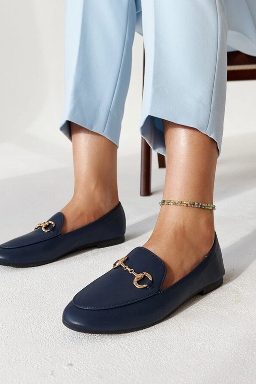 Mocassins azul-marinho com fivela...