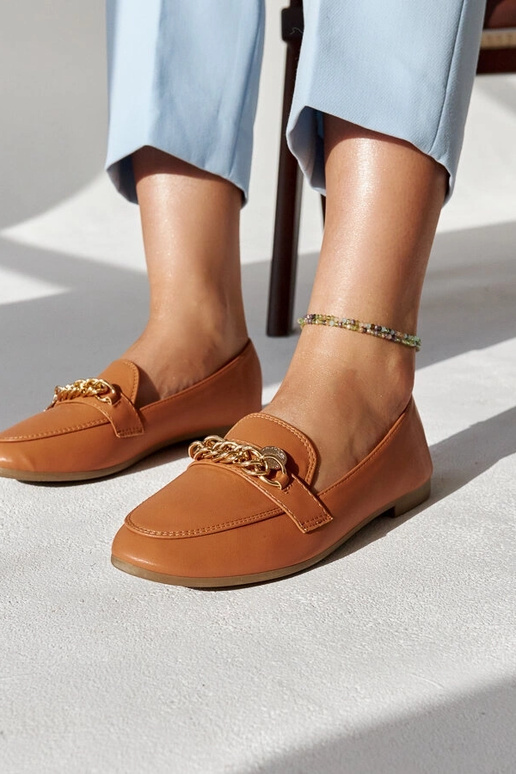 Mocassim Scaletta Chain Marrom Quente